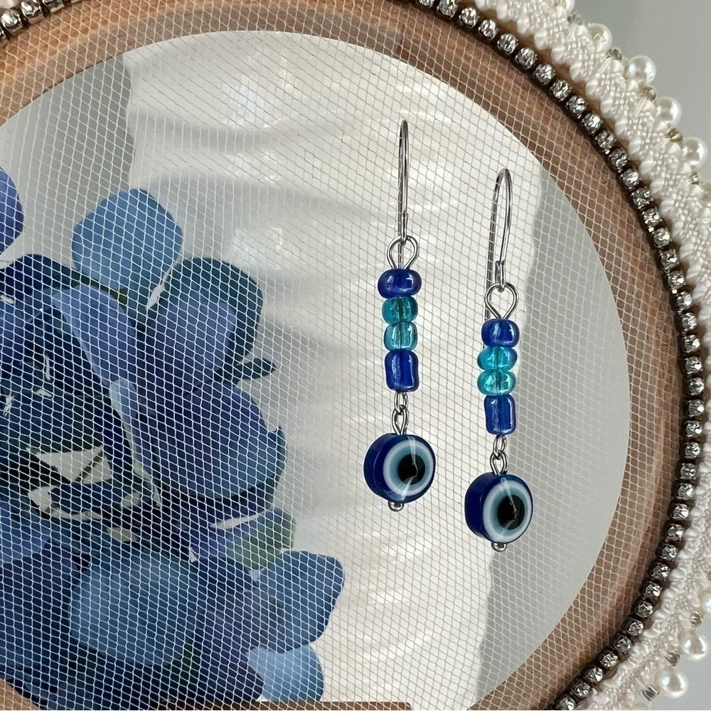 𝅺Evil Eye Stainless Steel Earrings